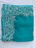 RAMA GREEN PEARL HAND EMBROIDERED DUPATTA