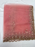BRIDAL BEAUTIFUL PINK HAND EMBROIDERED DUPATTA