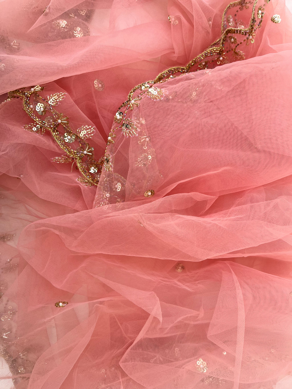 BRIDAL BEAUTIFUL PINK HAND EMBROIDERED DUPATTA