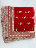 BRIDAL NET FLOWER ZARI EMBROIDERED DUPATTA