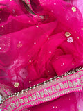 BRIDAL RANI PINK NET STONE WORK DUPATTA